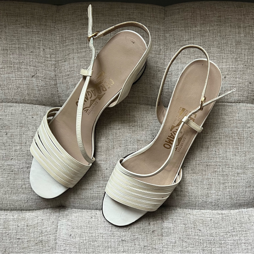Salvatore Ferragamo strappy pearlescent heeled sandals